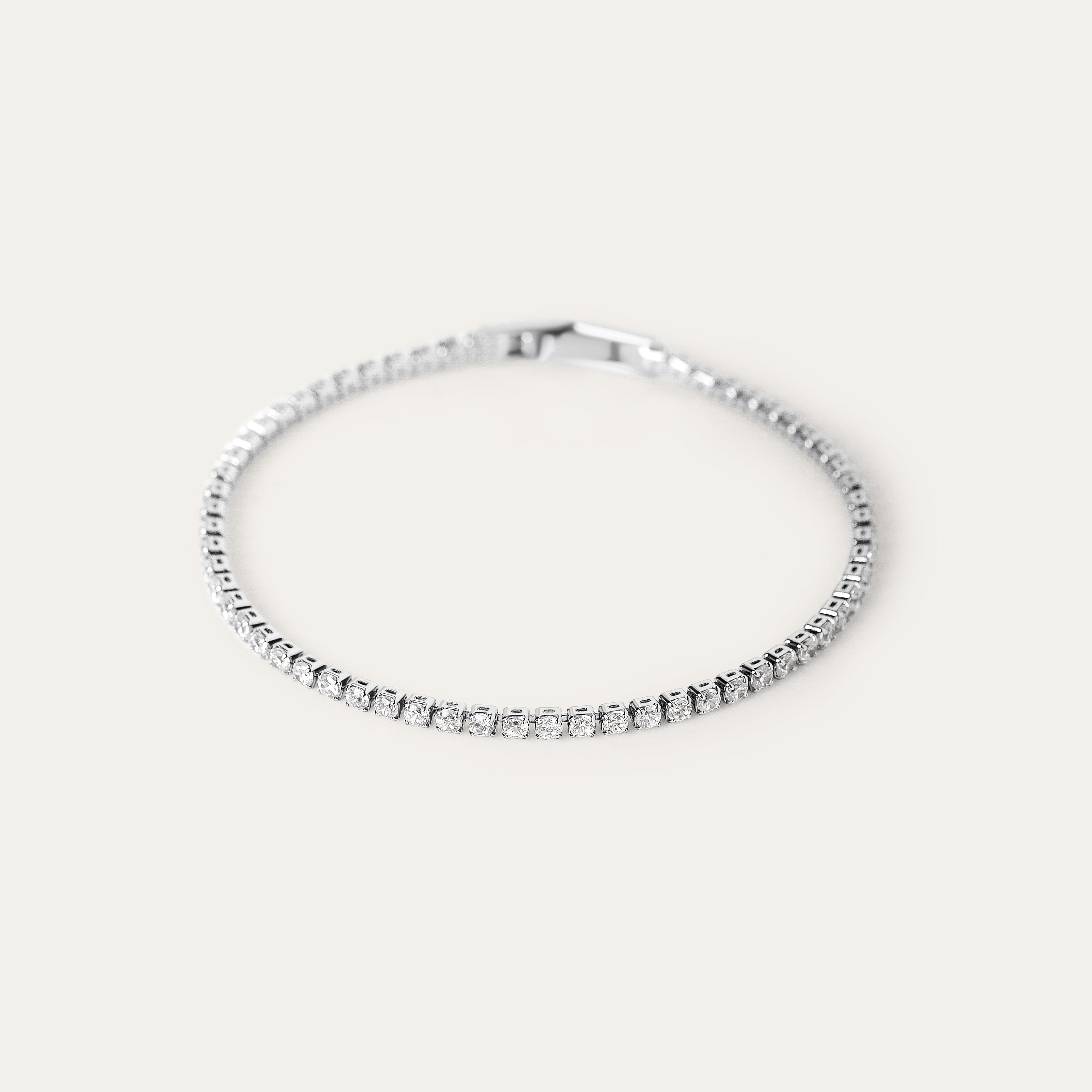 Tenisia Tiny CZ Bracelet (Silver Brass)